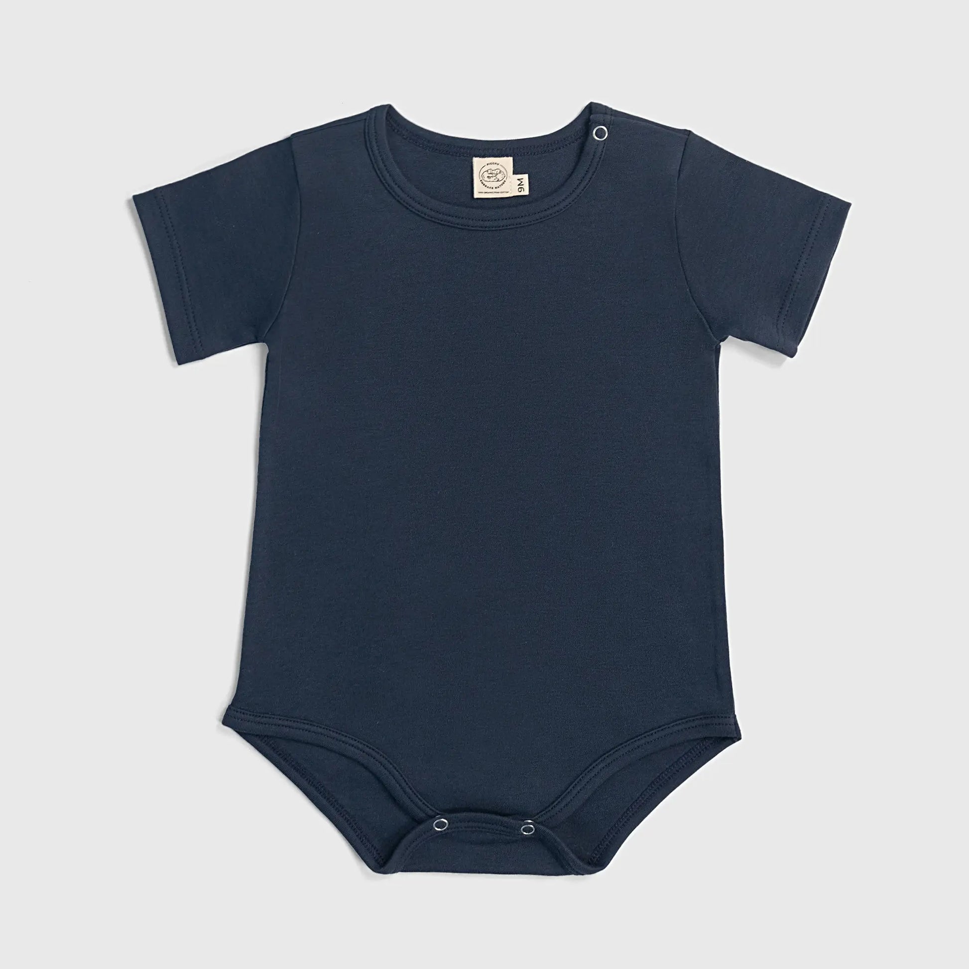 Baby's Organic Pima Cotton Short-Sleeve Bodysuit color Navy Blue