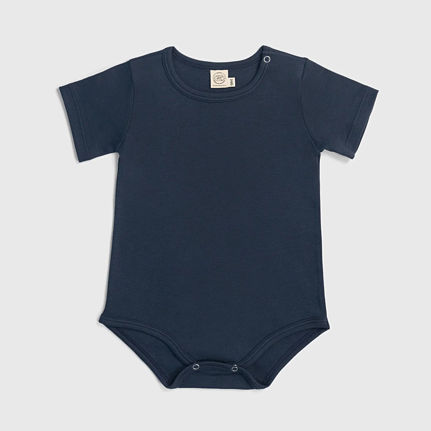 Baby's Organic Pima Cotton Short-Sleeve Bodysuit color Navy Blue