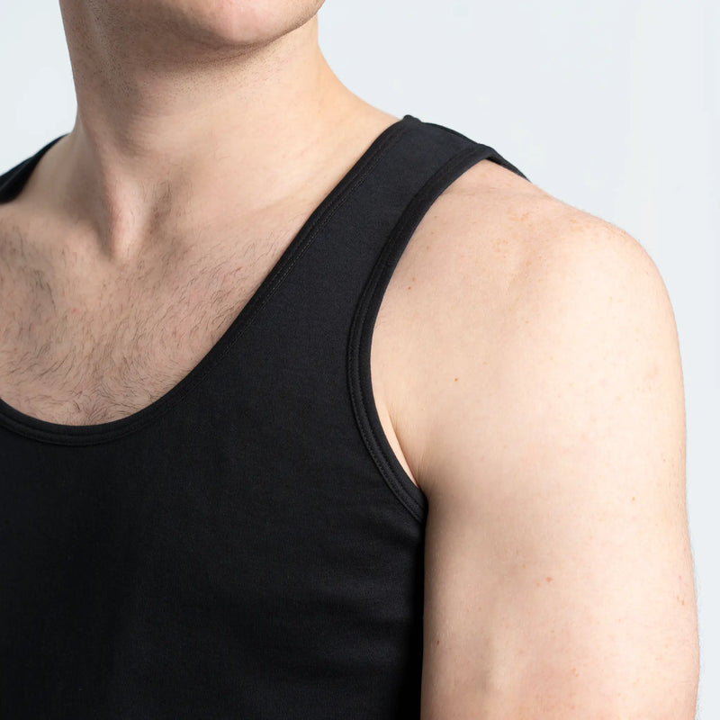 mens 100 cotton tank top color black