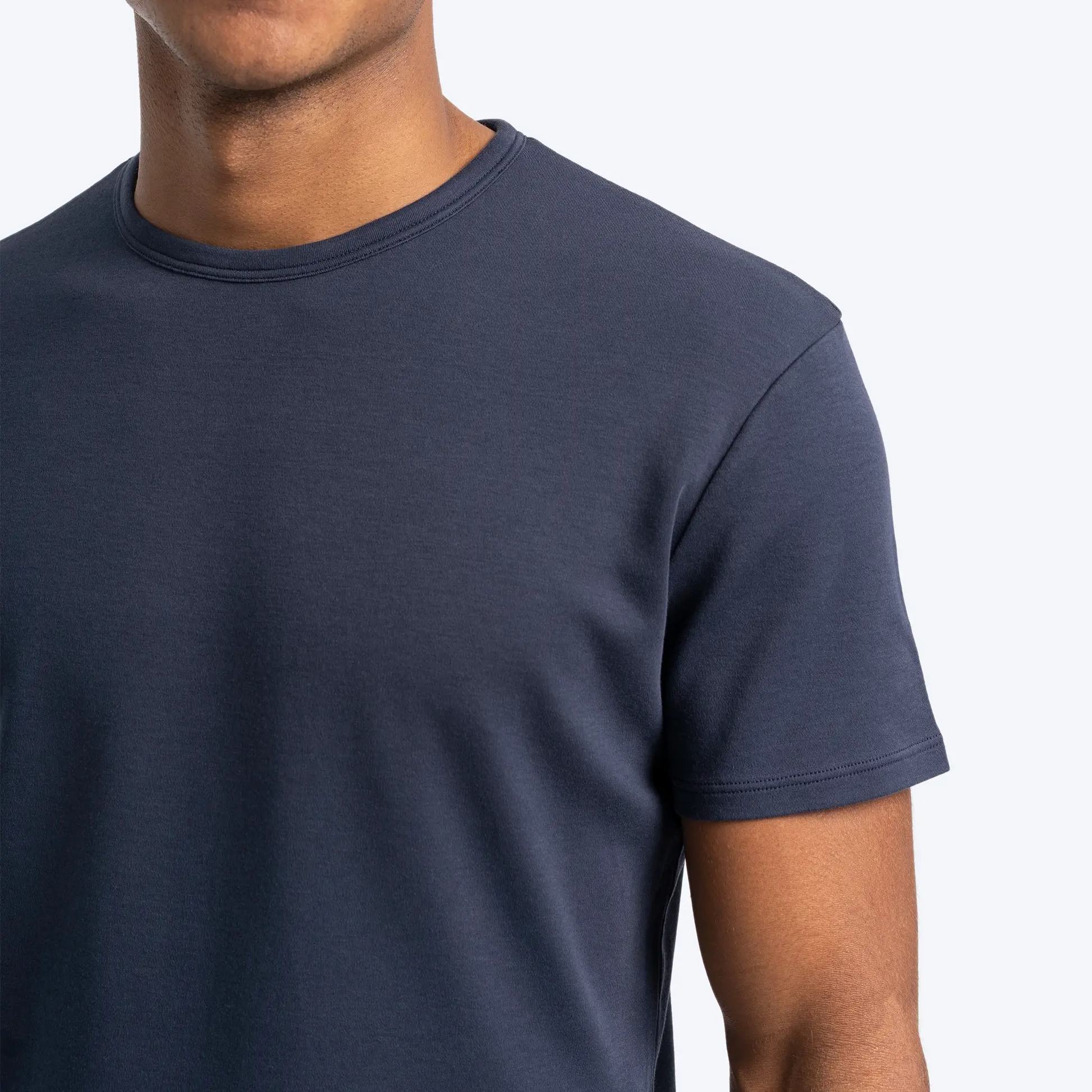mens 100 cotton tshirt crew neck color navy blue