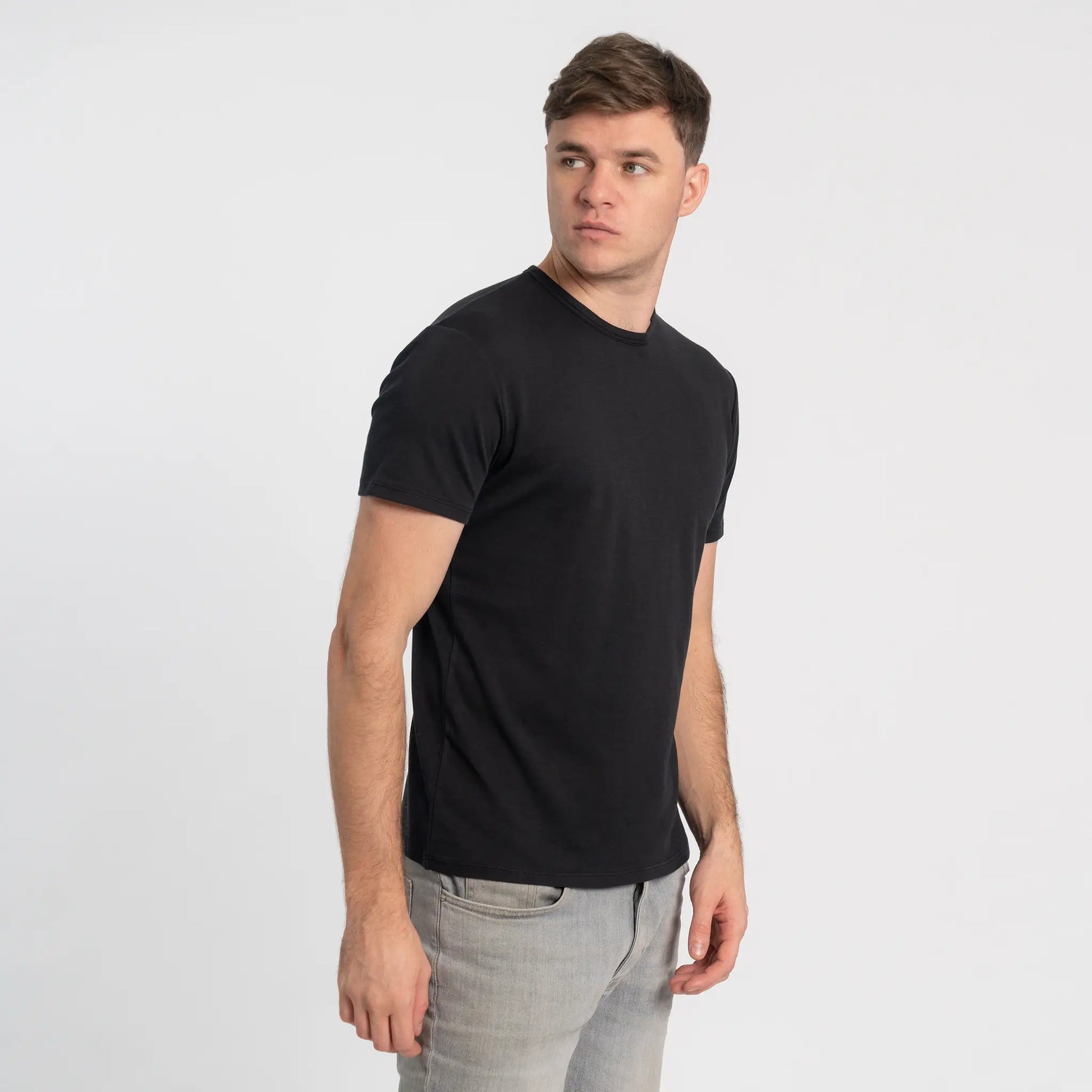 mens all natural tshirt crew neck color black