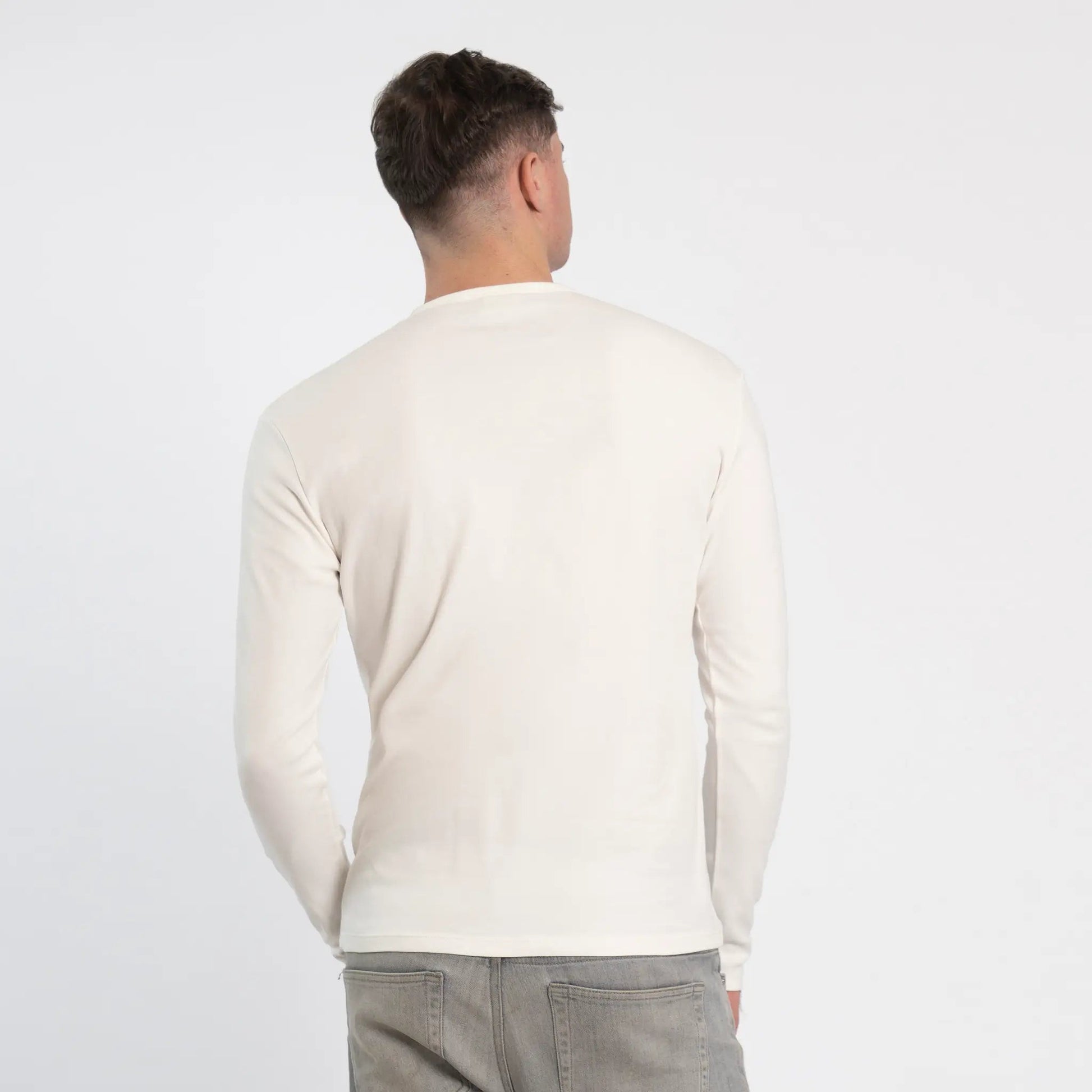 Men's Organic Pima Cotton Long Sleeve Shirt color white