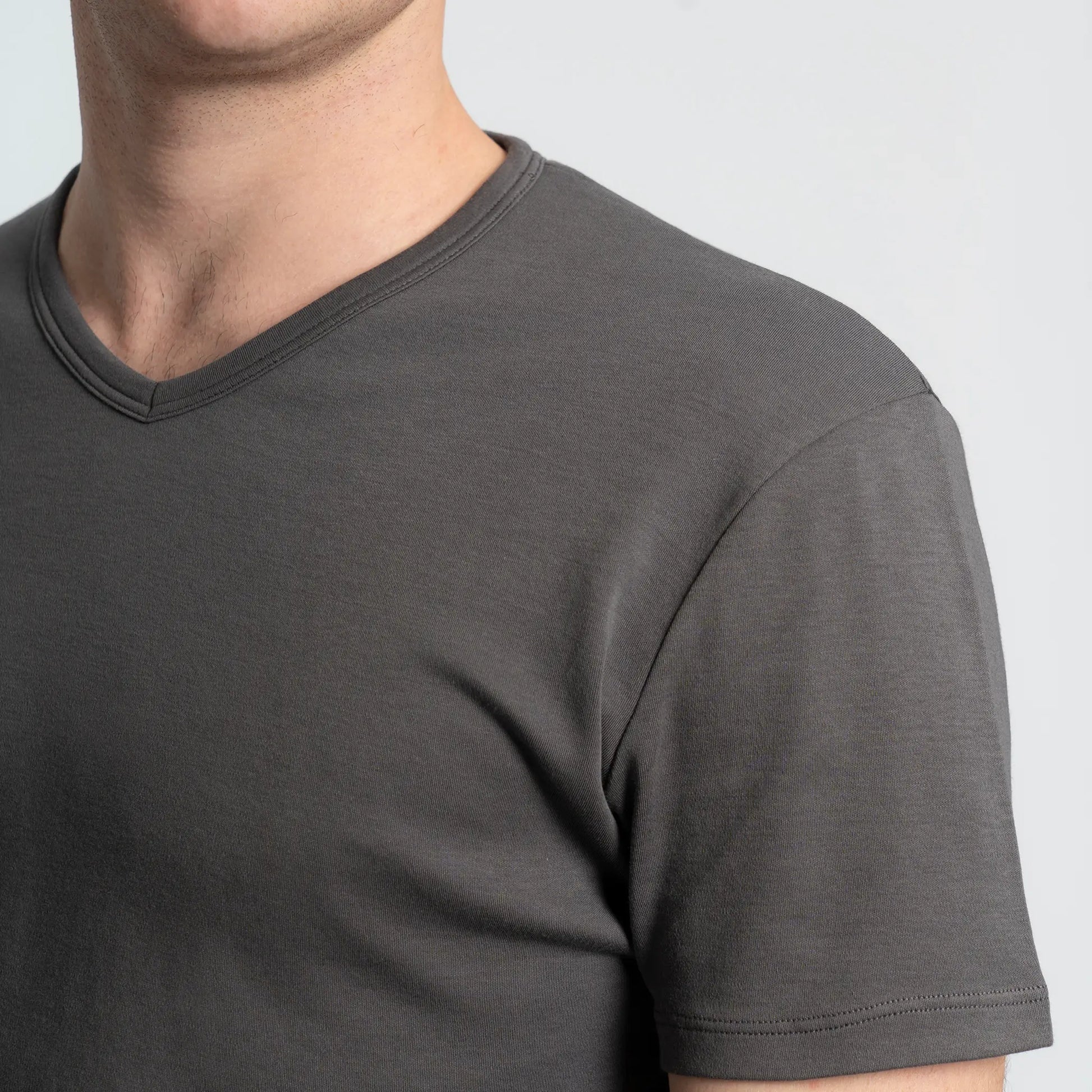 Men's Organic Pima Cotton V-Neck T-Shirt color Gray