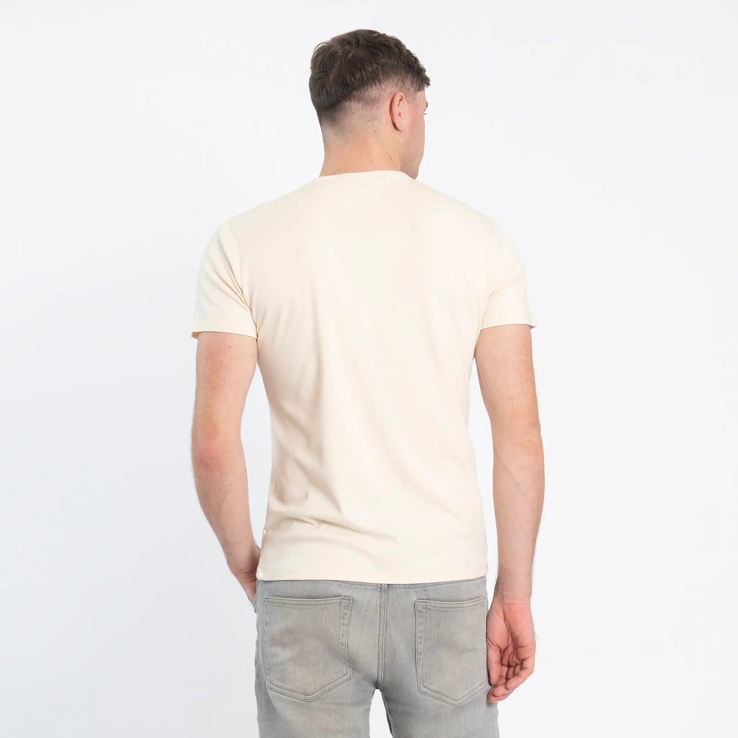 Men's Organic Pima Cotton V-Neck T-Shirt color Undyed