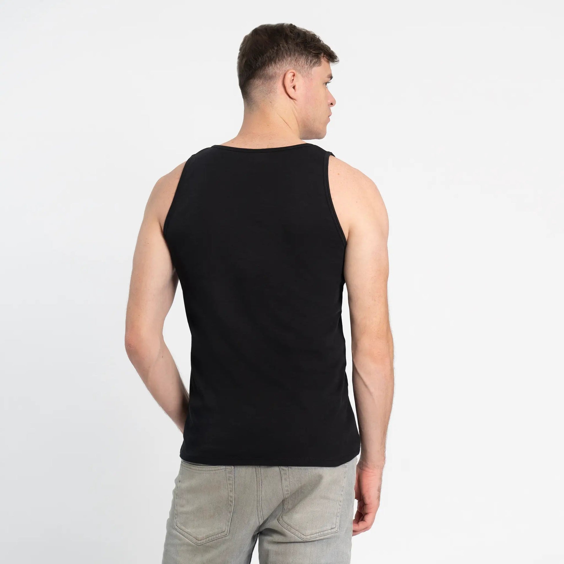 Men's Organic Pima Cotton Tank Top color Black