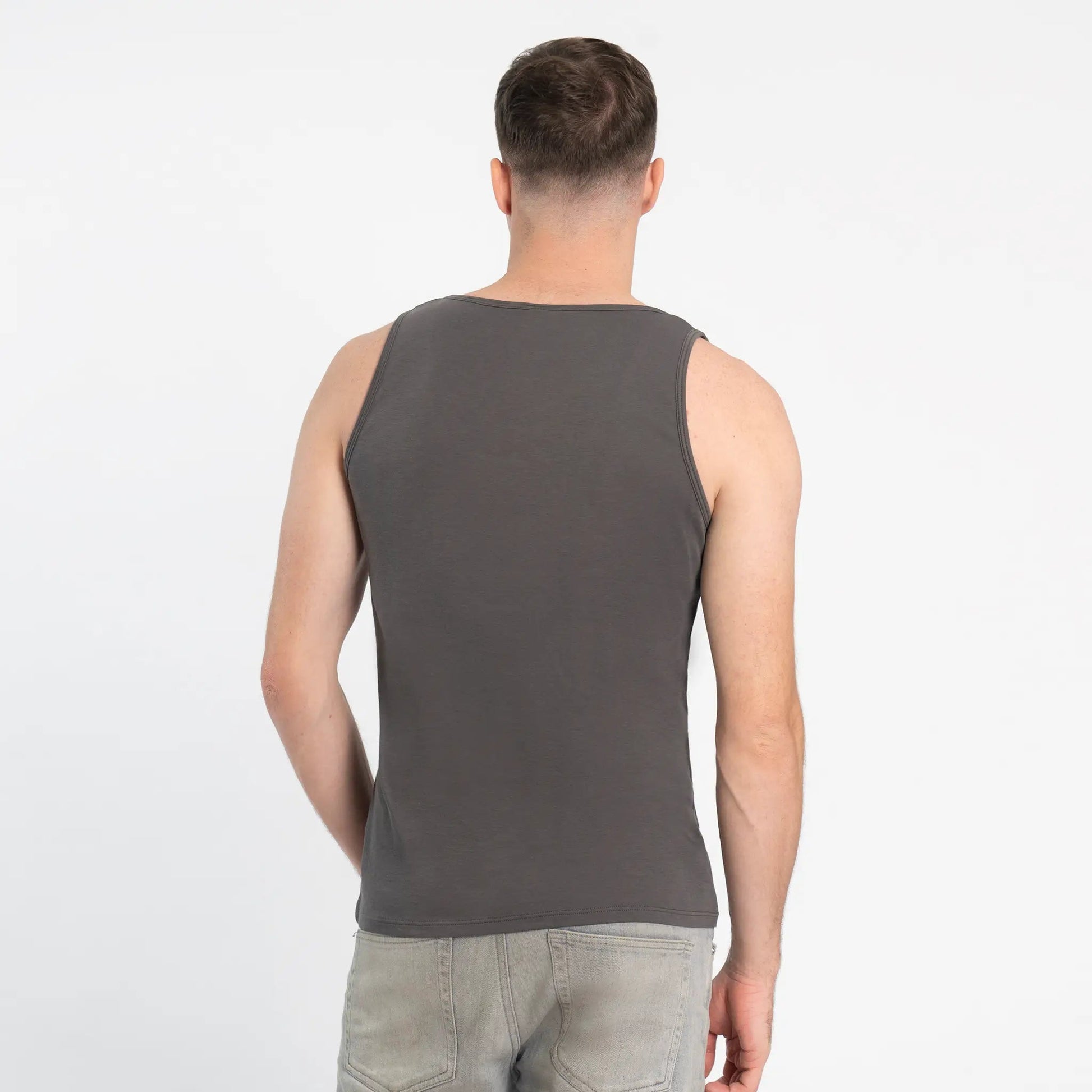 Men's Organic Pima Cotton Tank Top color Gray