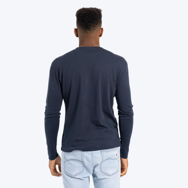 mens ecological tshirt long sleeve color navy blue