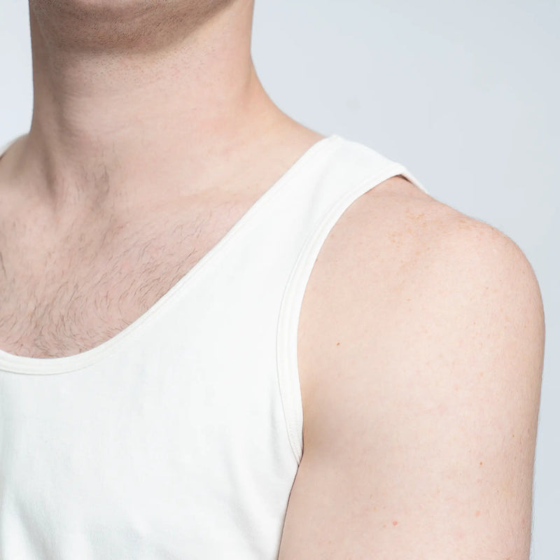 mens finest pima tank top color Undyed