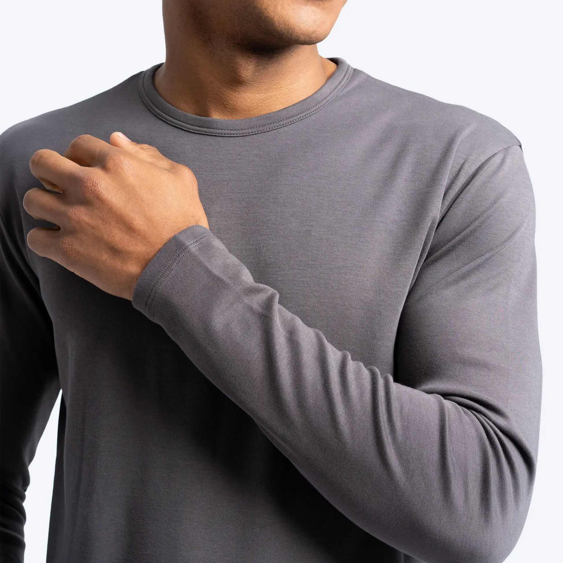 mens indoor tshirt long sleeve color gray