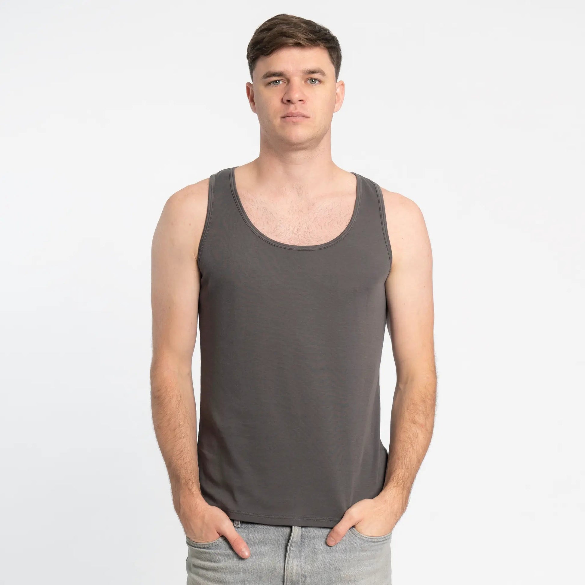 Men's Organic Pima Cotton Tank Top color Gray