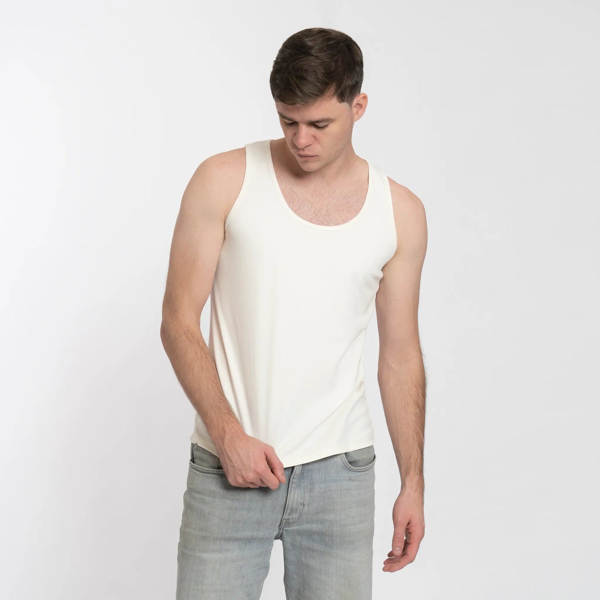 Men's Organic Pima Cotton Tank Top color Undyed