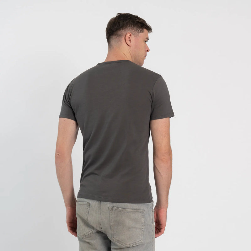 mens most sustainable tshirt vneck color gray