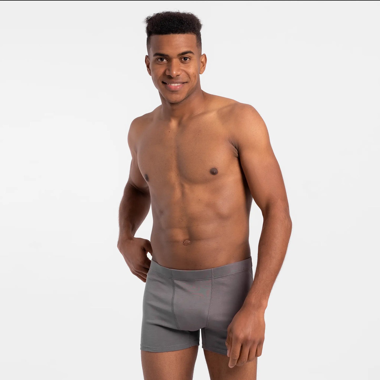 Men's Organic Pima Cotton Boxer Briefs color Natural Gray