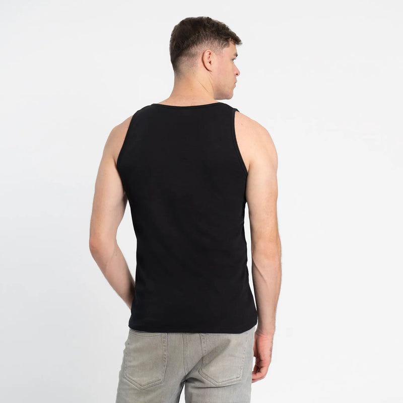 mens organic cotton tank top color black