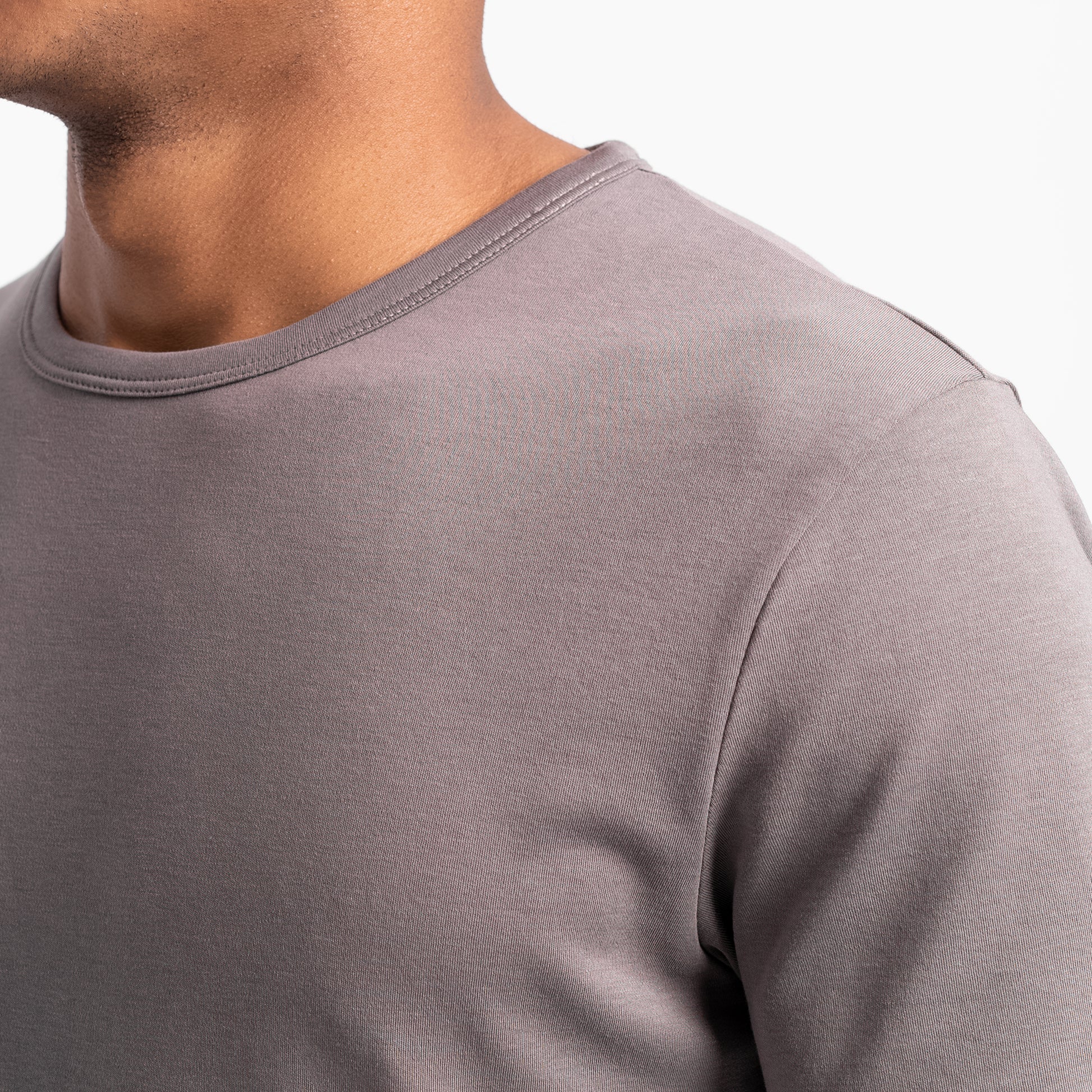 mens pima cotton tshirt crew neck color natural gray