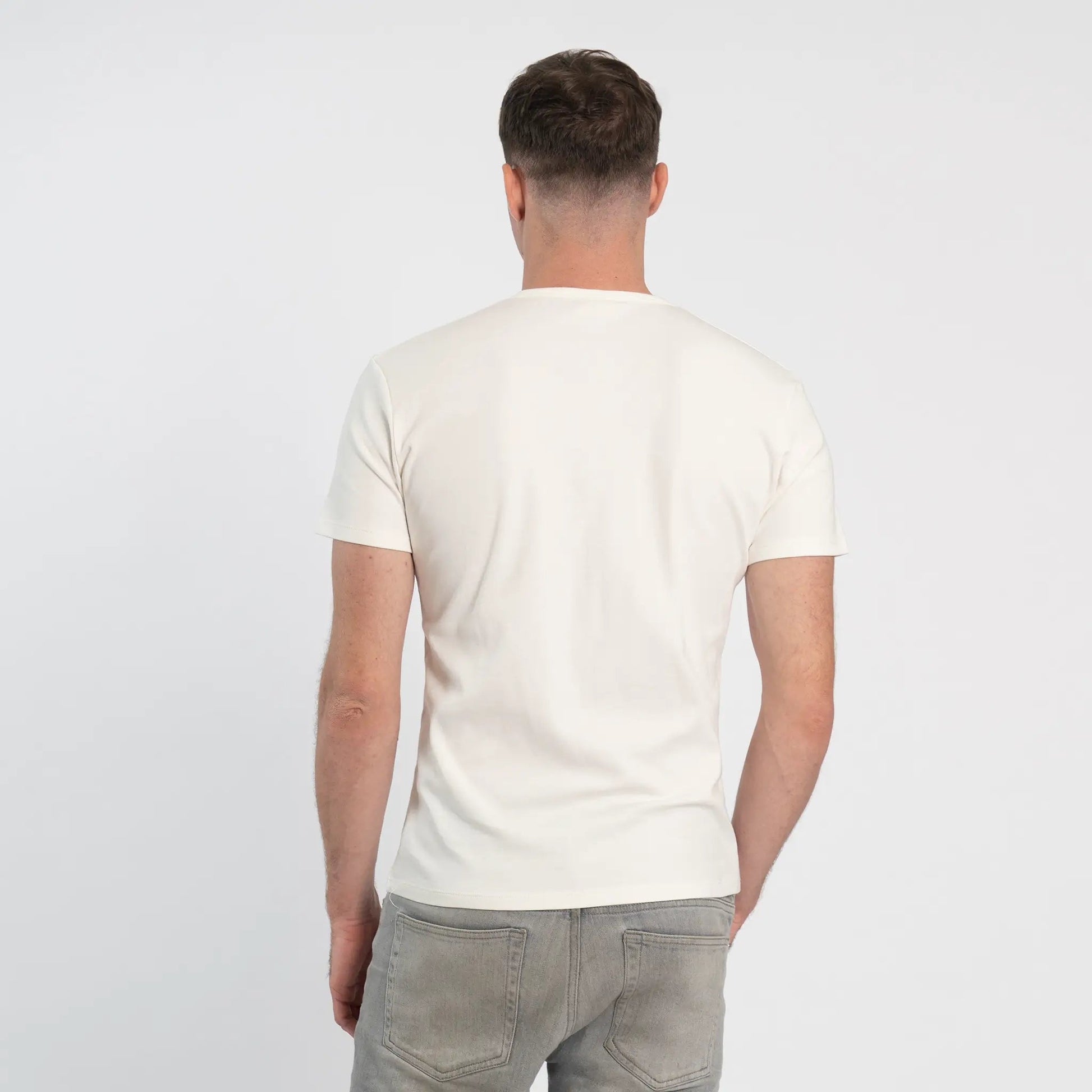 Men's Organic Pima Cotton V-Neck T-Shirt color White