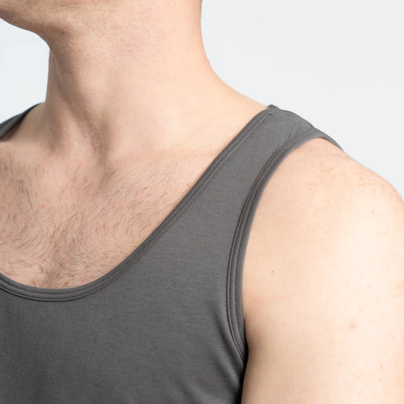 mens plain tank top color gray