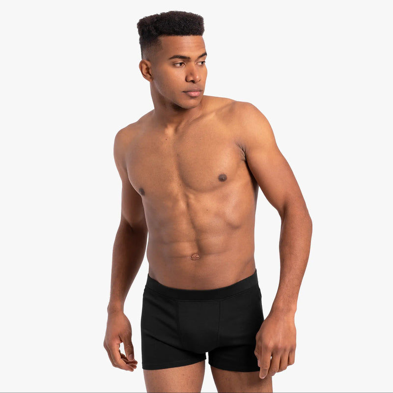 mens plastic free boxer briefs color black