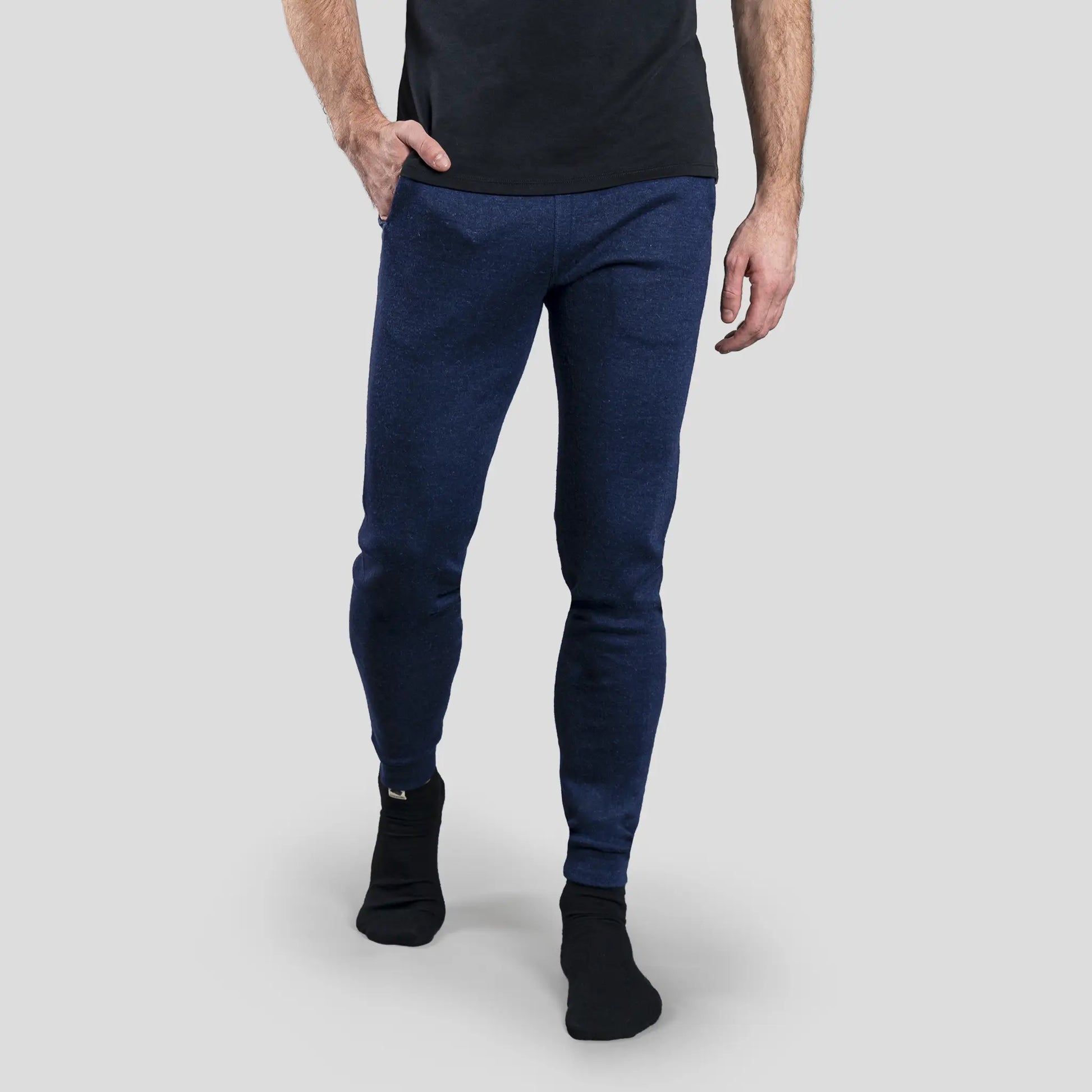 mens plastic free sweatpants color navy blue