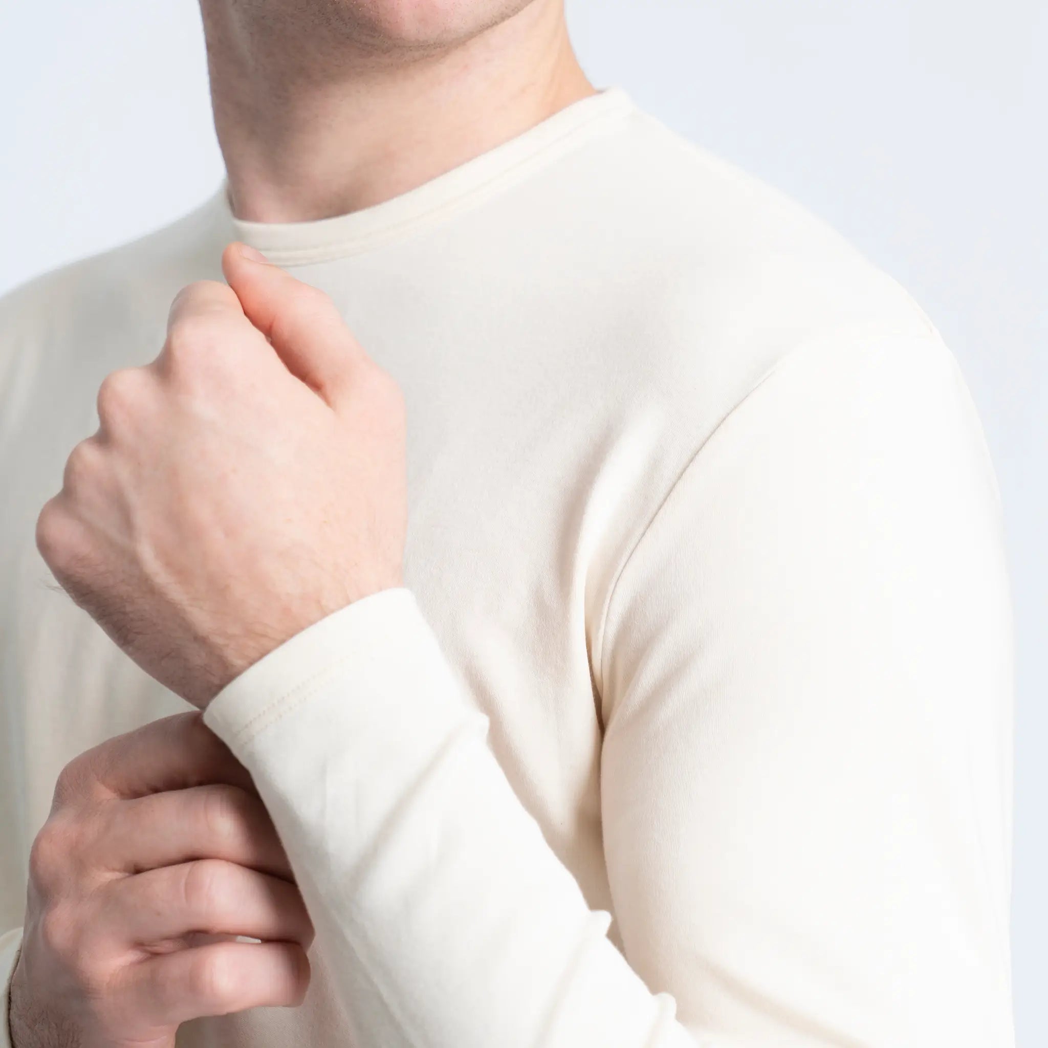 natural mens plastict frree tshirt long sleeve color Undyed