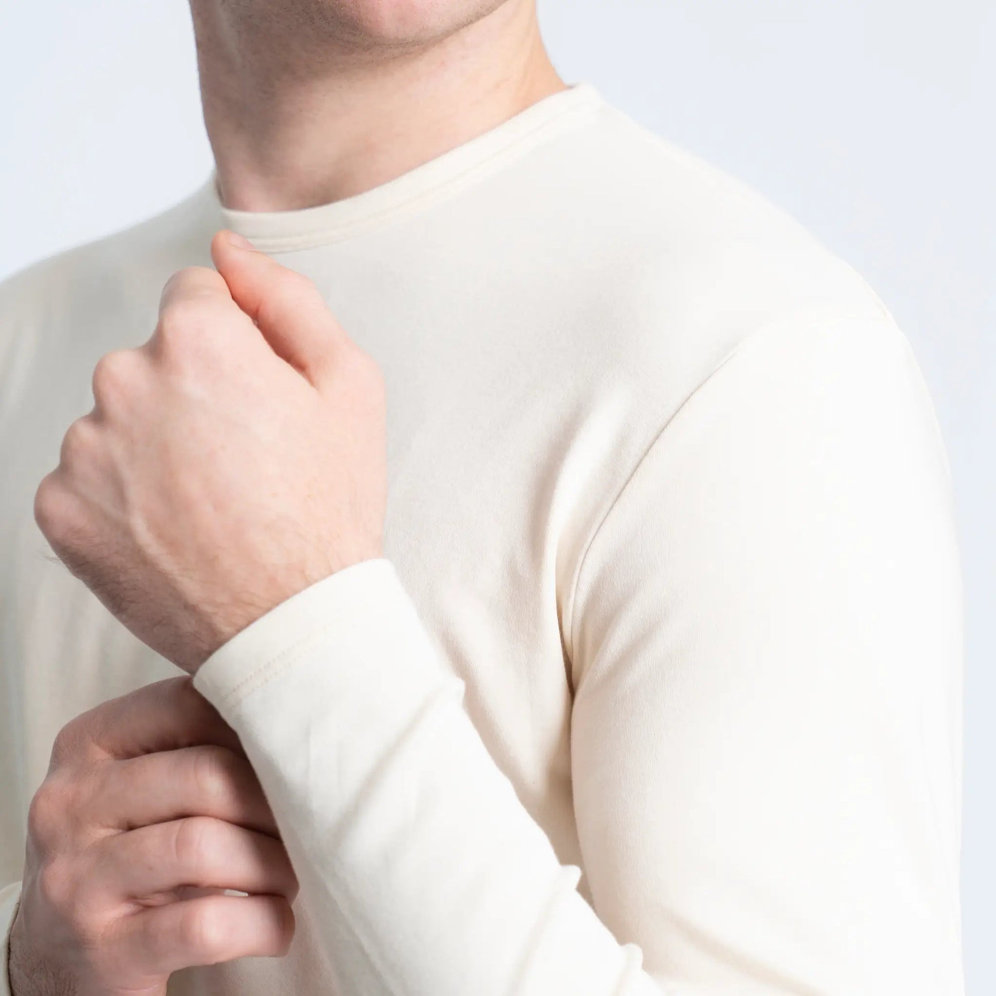 Men's Organic Pima Cotton Long Sleeve Shirt color Undyed