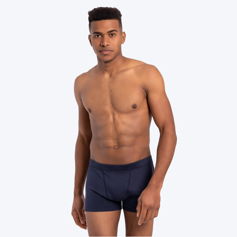 mens silky soft boxer briefs color navy blue