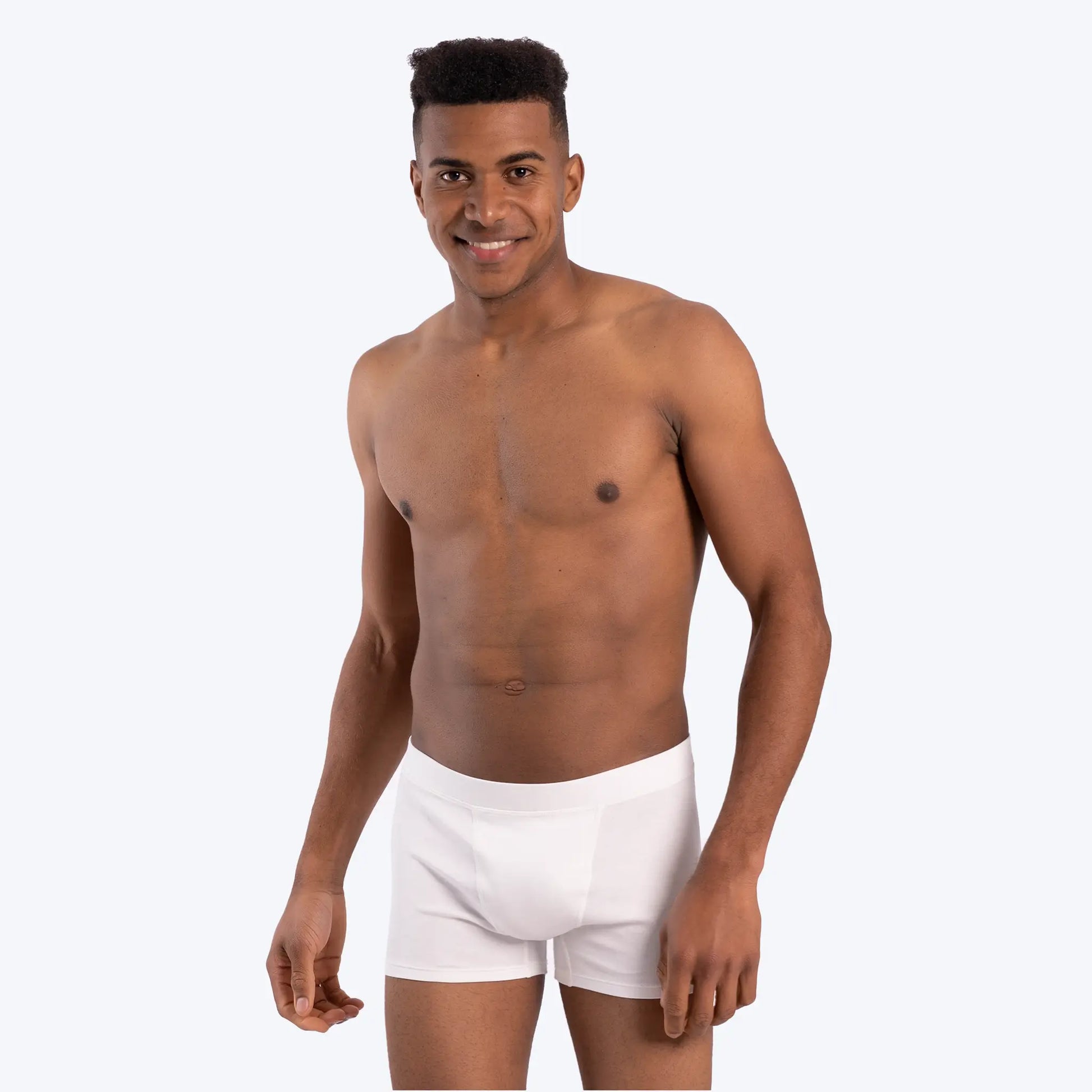 Men's Organic Pima Cotton Boxer Briefs color White