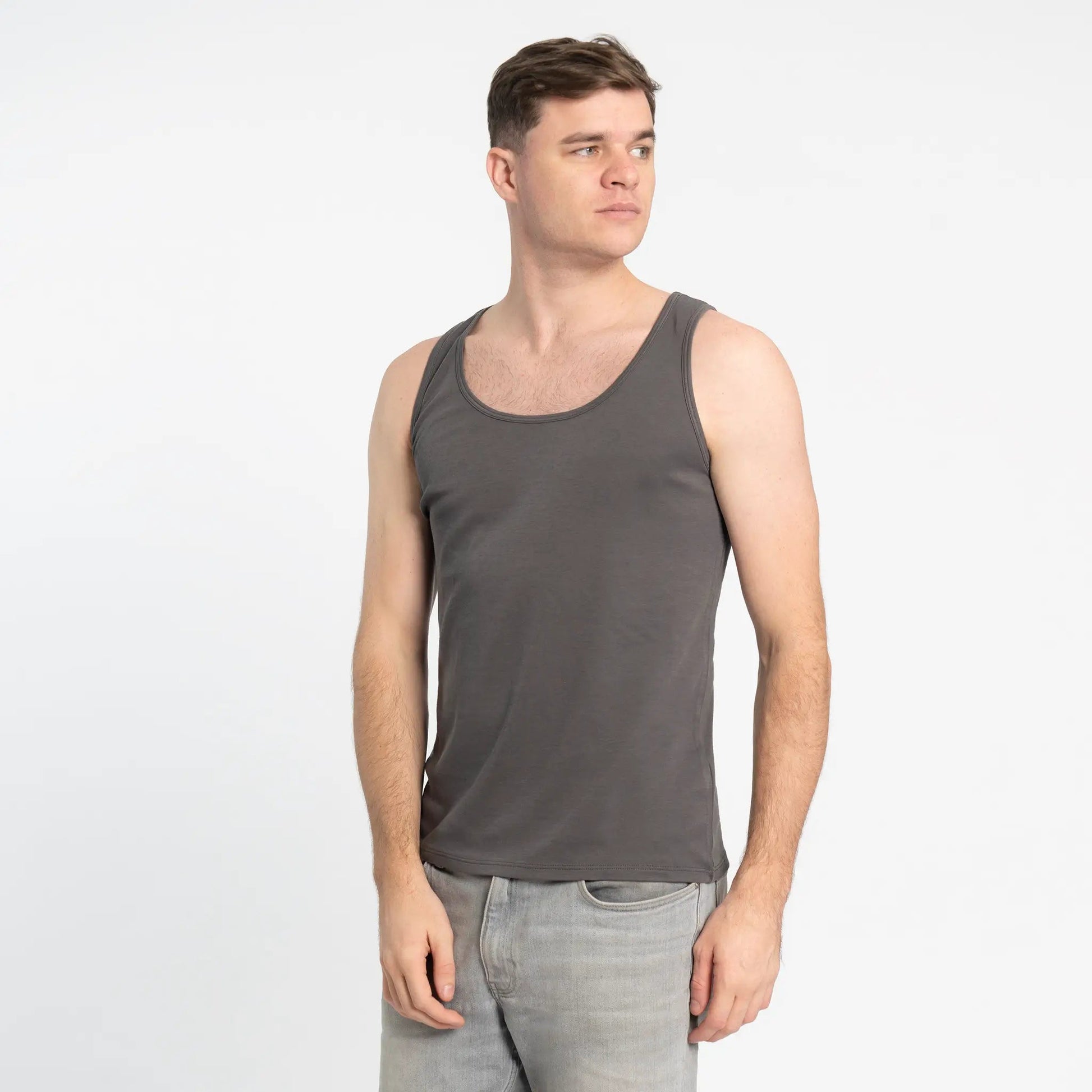 Men's Organic Pima Cotton Tank Top color Gray