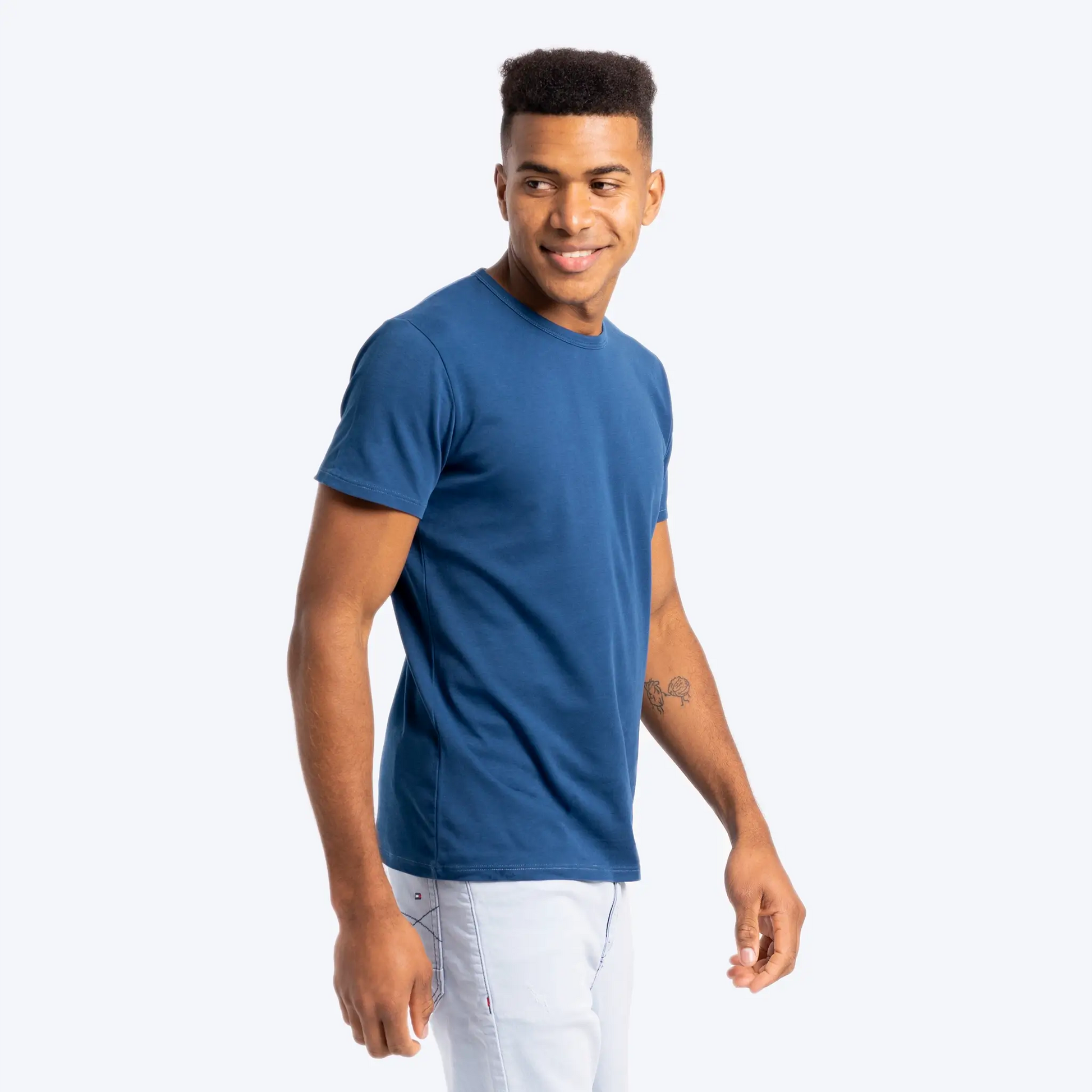 Men's Organic Pima Cotton T-Shirt color Natural Blue