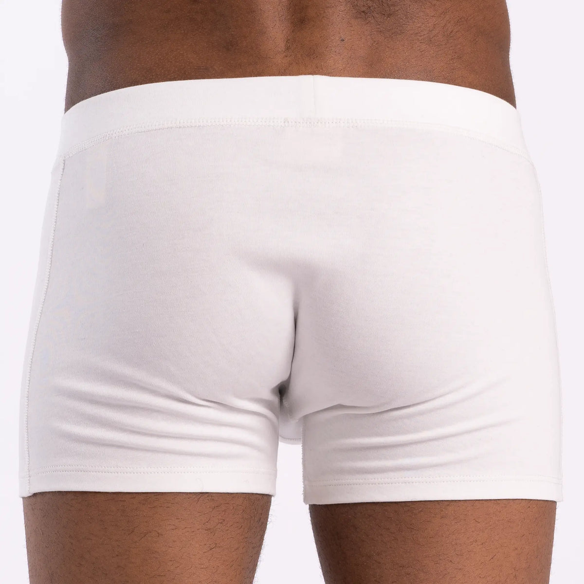 mens smooth pima cotton boxer briefs color white