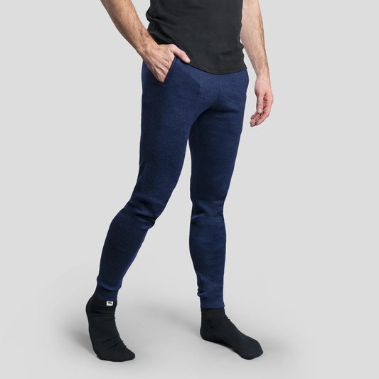 mens super warm soft sustainable sweatpants color navy blue