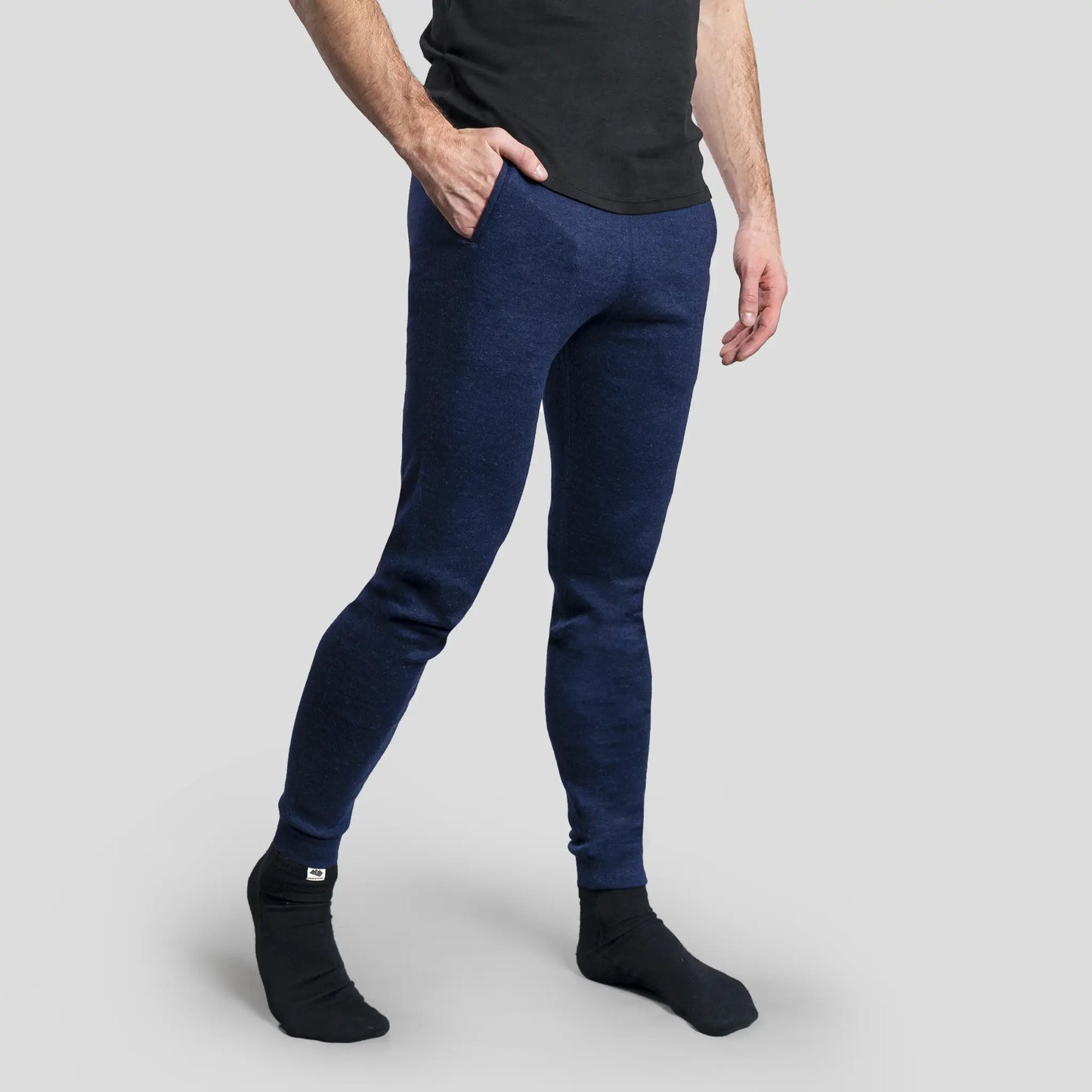 mens super warm soft sustainable sweatpants color navy blue