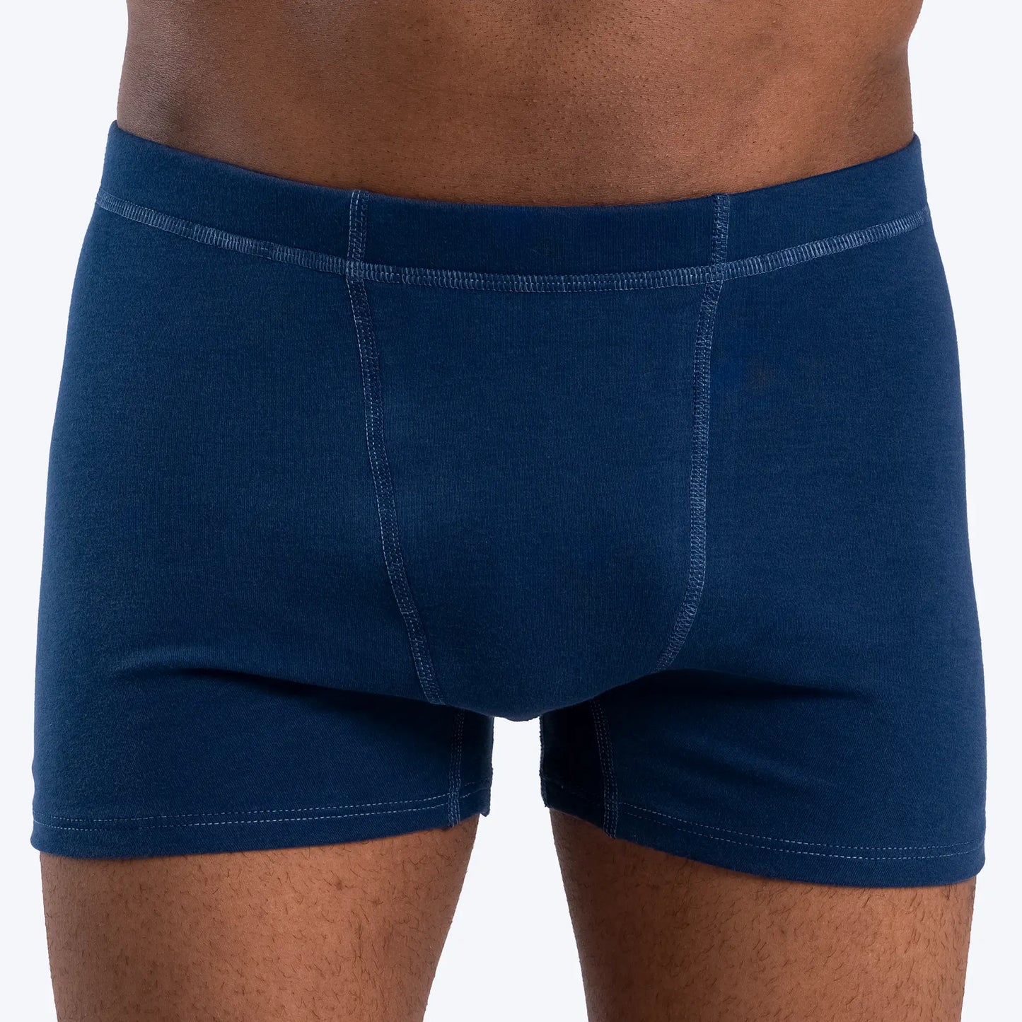 Men's Organic Pima Cotton Boxer Briefs color Natural Blue