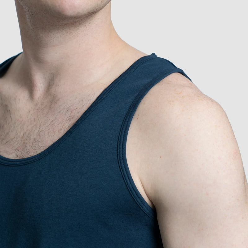 mens ultra soft tank top color navy blue