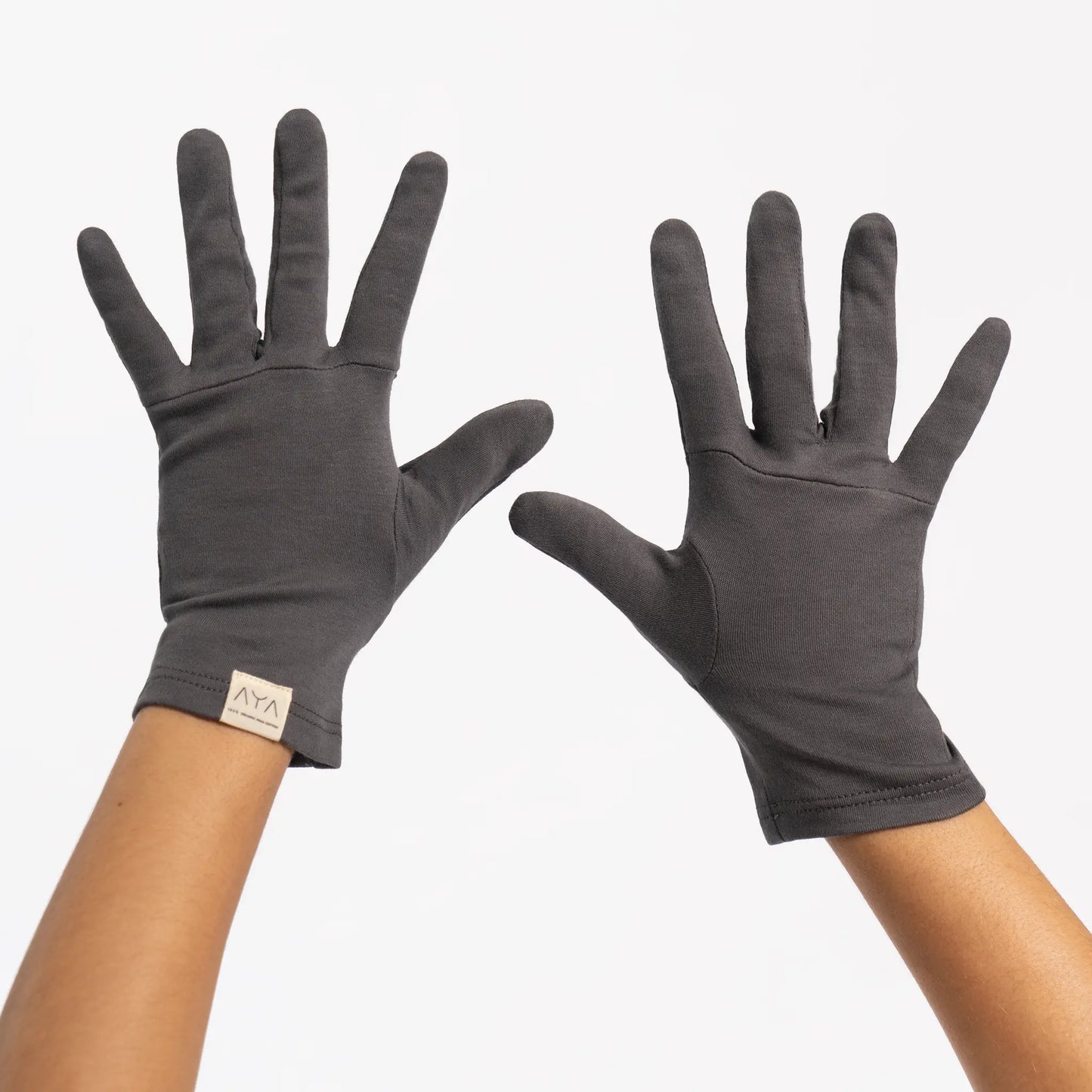 unisex organic cotton gloves color gray