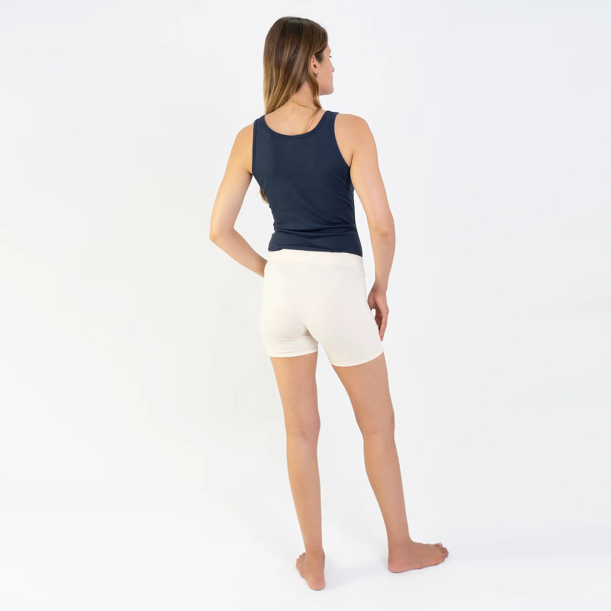 White cotton sales biker shorts