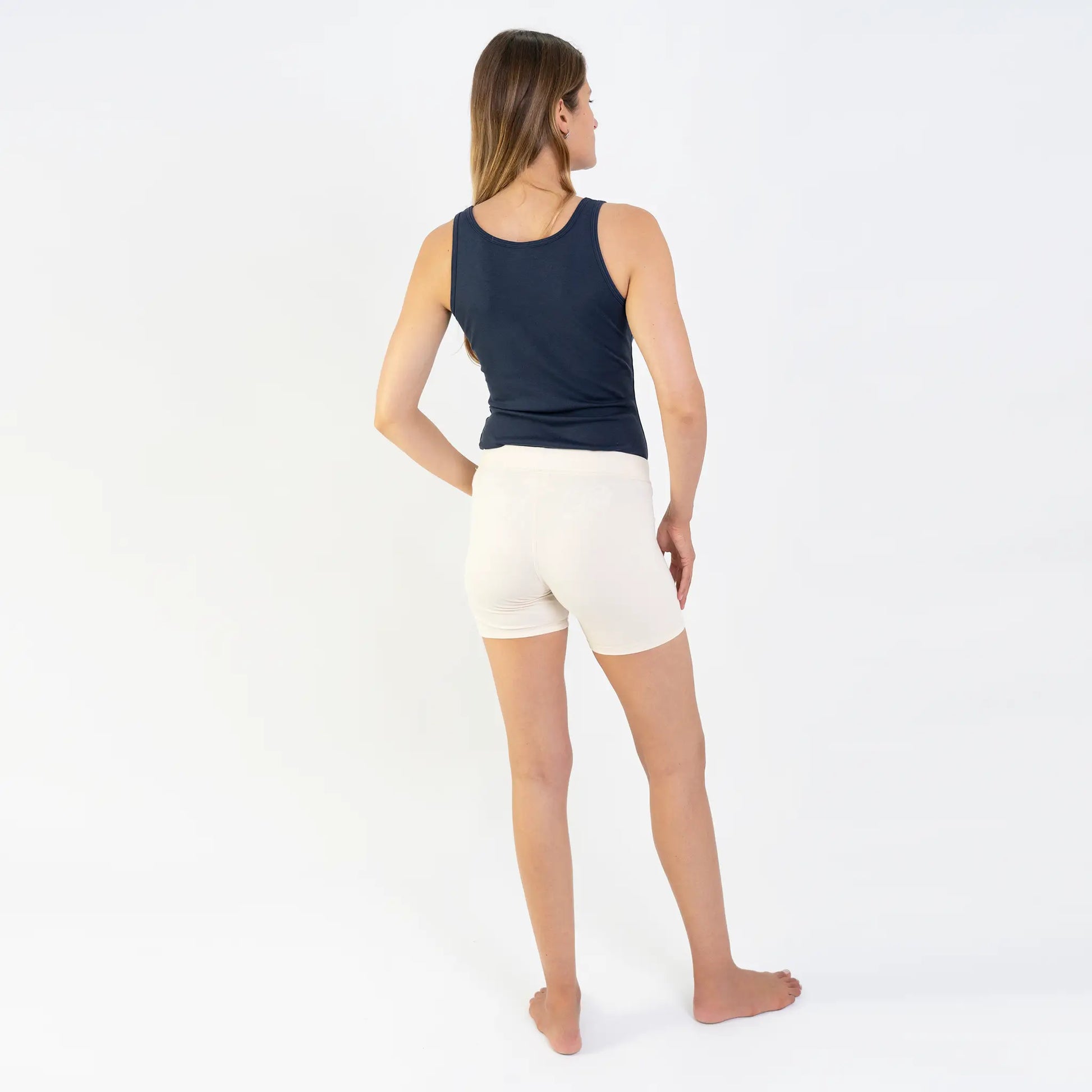 natural womens 100 cotton biker shorts color Undyed