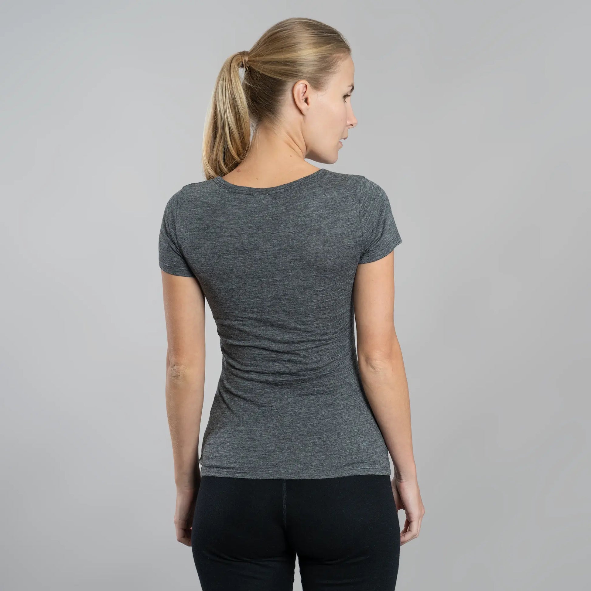 womens active comfort vneck tshirt color gray