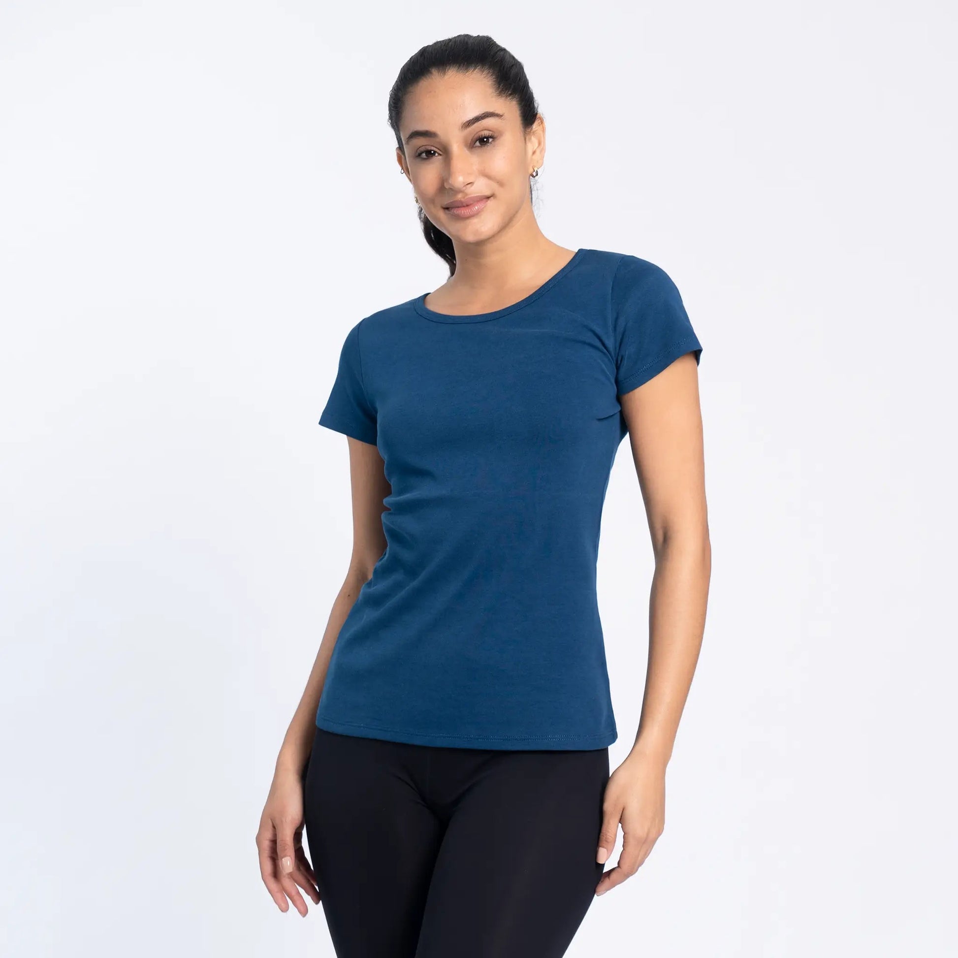 Women's Organic Pima Cotton T-Shirt color Natural Blue