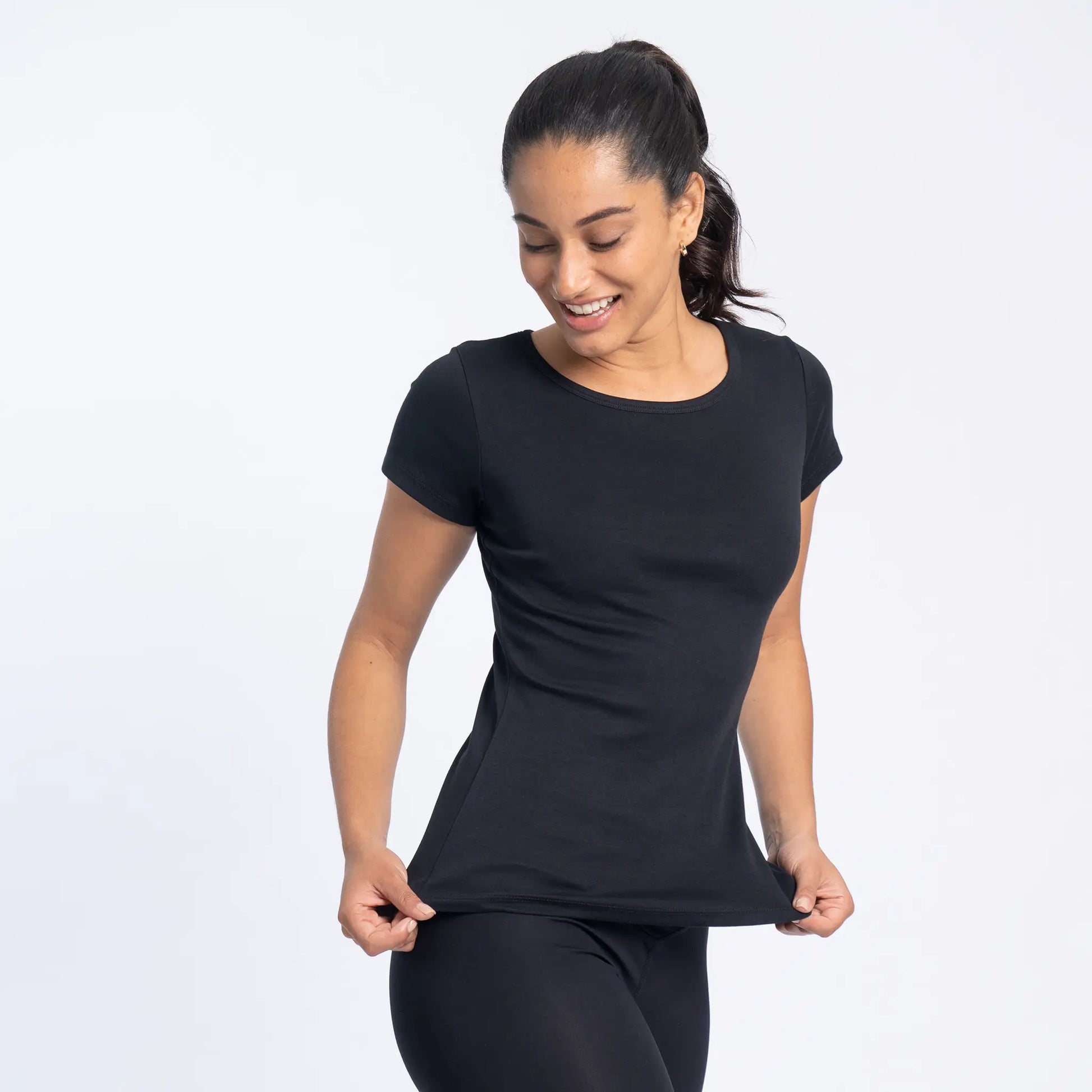 Women's Organic Pima Cotton T-Shirt color Black