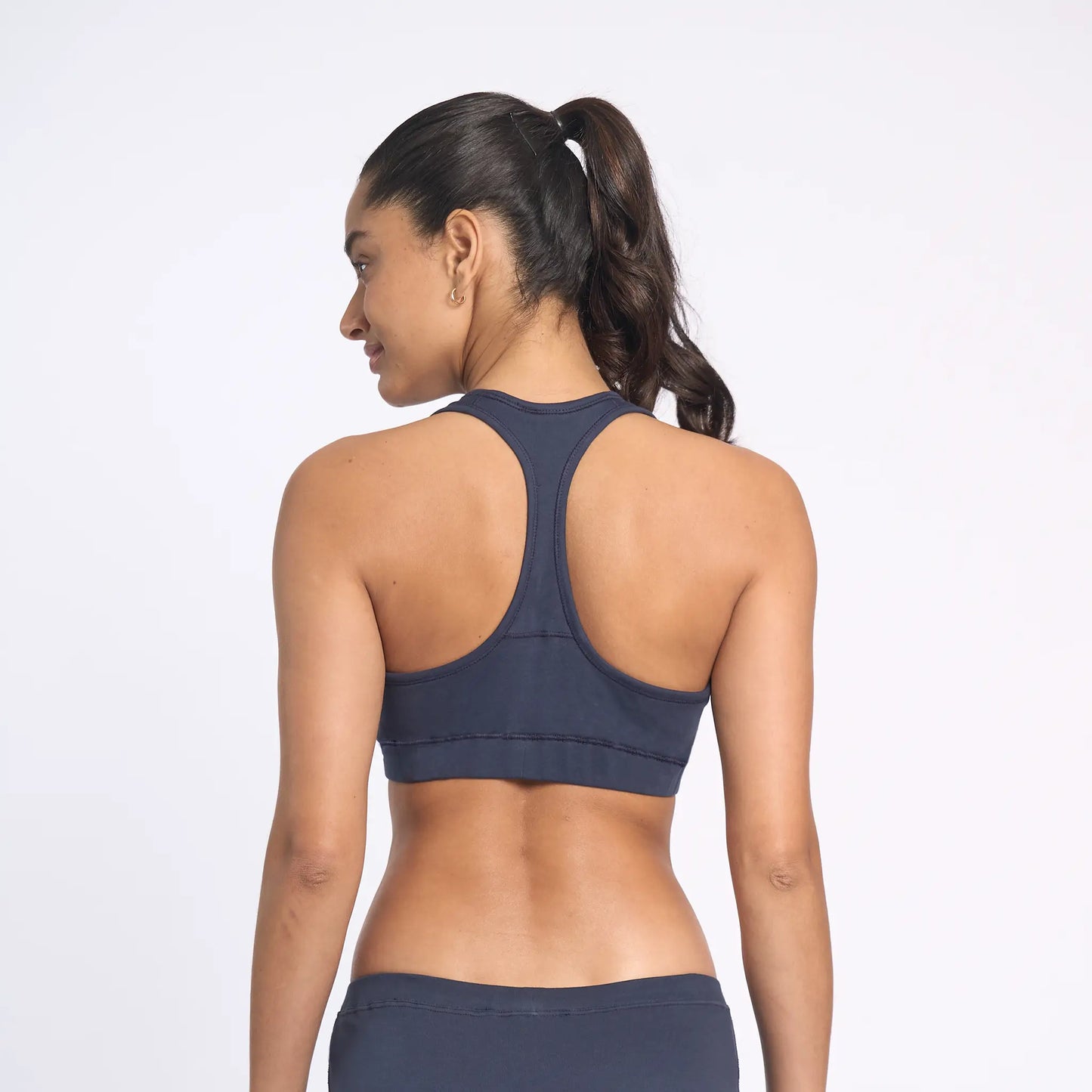 Women's Organic Pima Cotton Bralette color navy blue