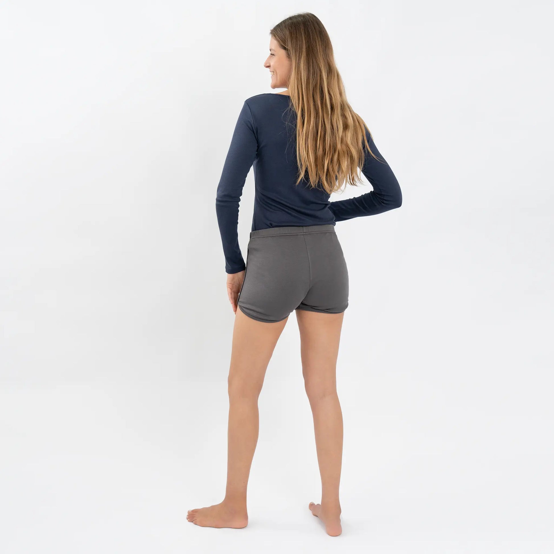 Women's Organic Pima Cotton Shorts color Gray