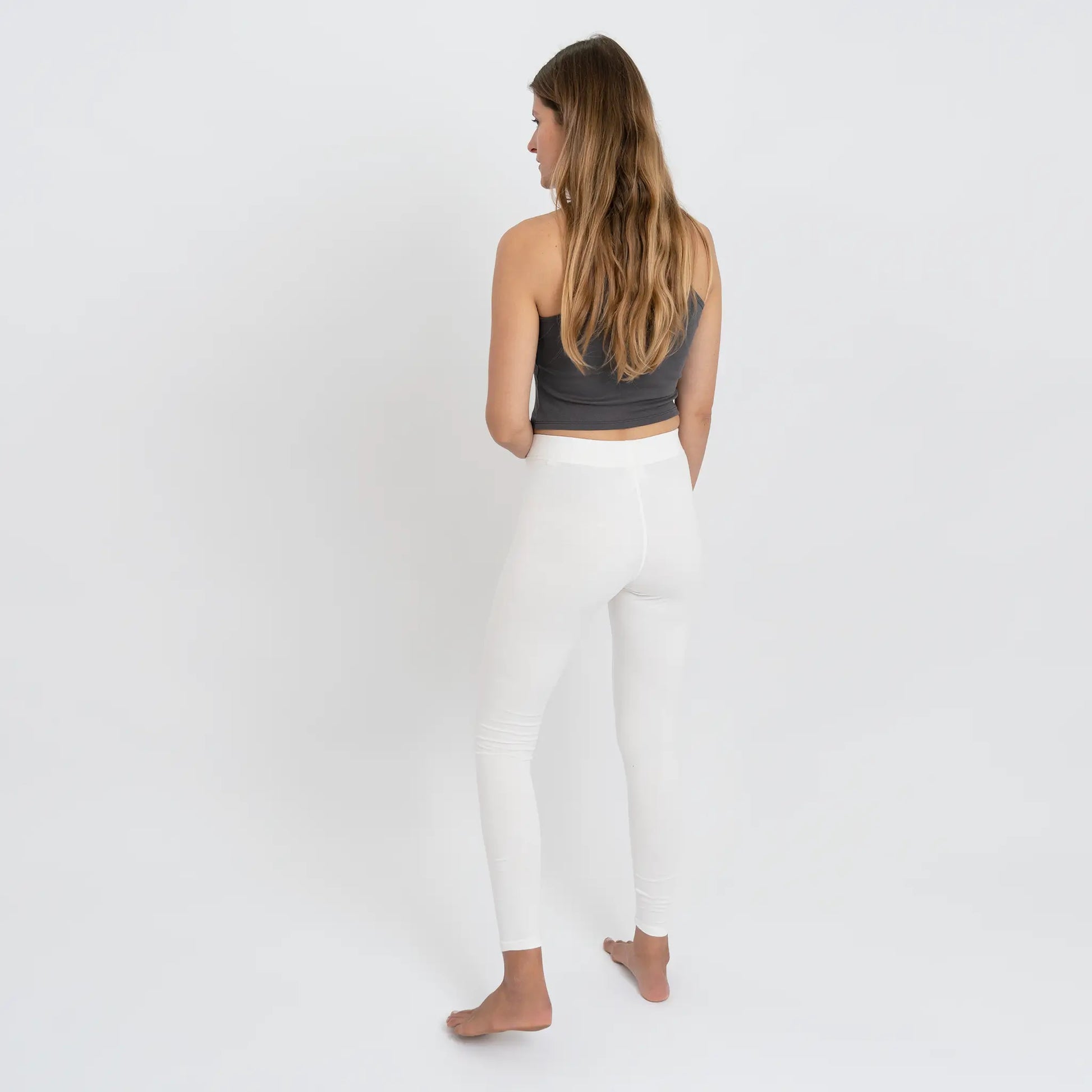 Women's Organic Pima Cotton Leggings color white