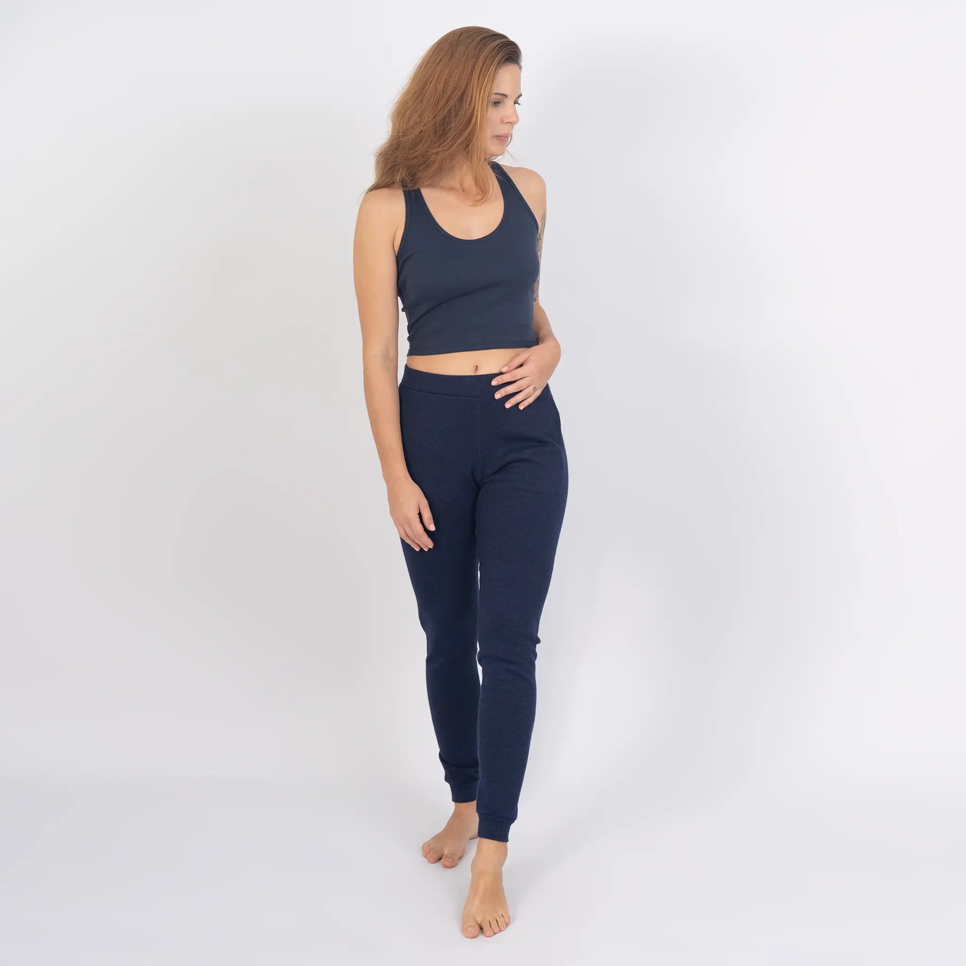 womens indoor sweatpants color navy blue