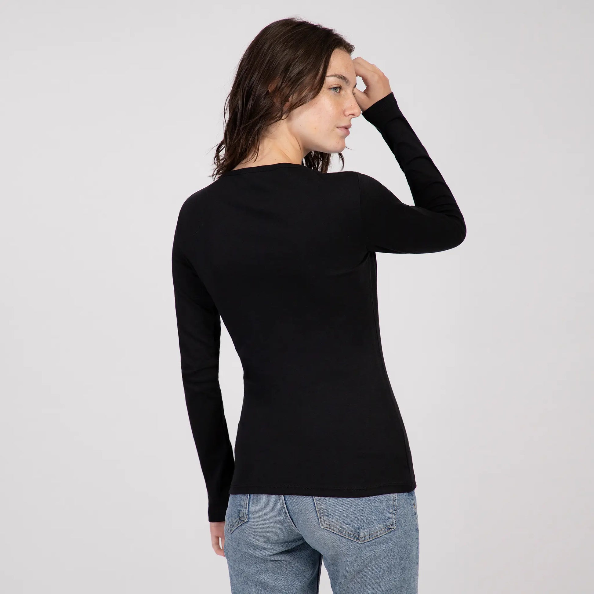 100% Cotton Long Sleeve Tier Top for Women - MADE IN USA