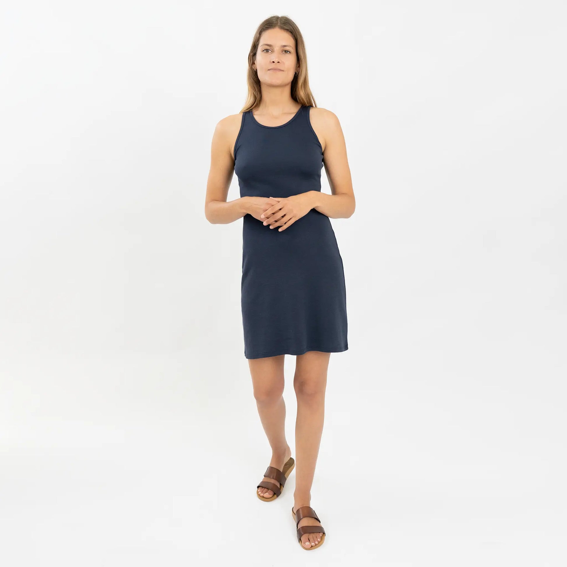 Women's Organic Pima Cotton Tank Dress color Gray