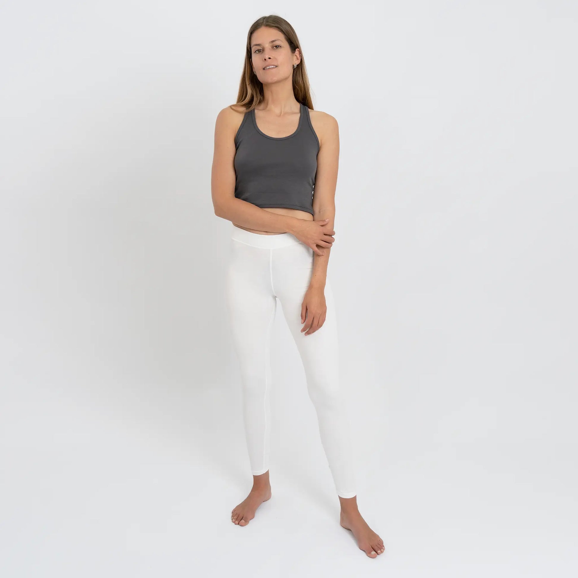 Women's Organic Pima Cotton Leggings color White