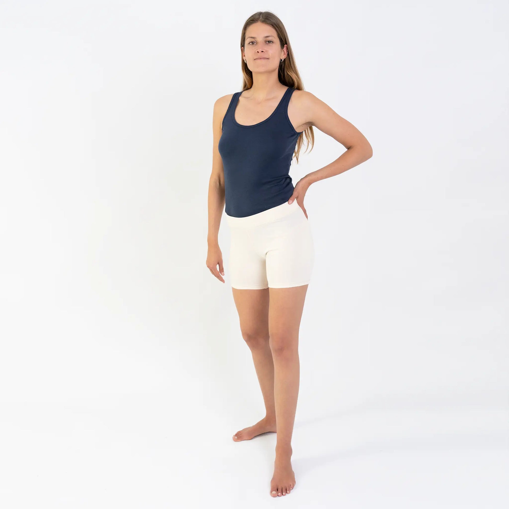 Womens white cotton biker shorts online