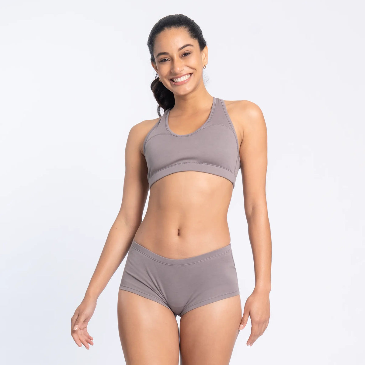 womens organic cotton panties color natural gray