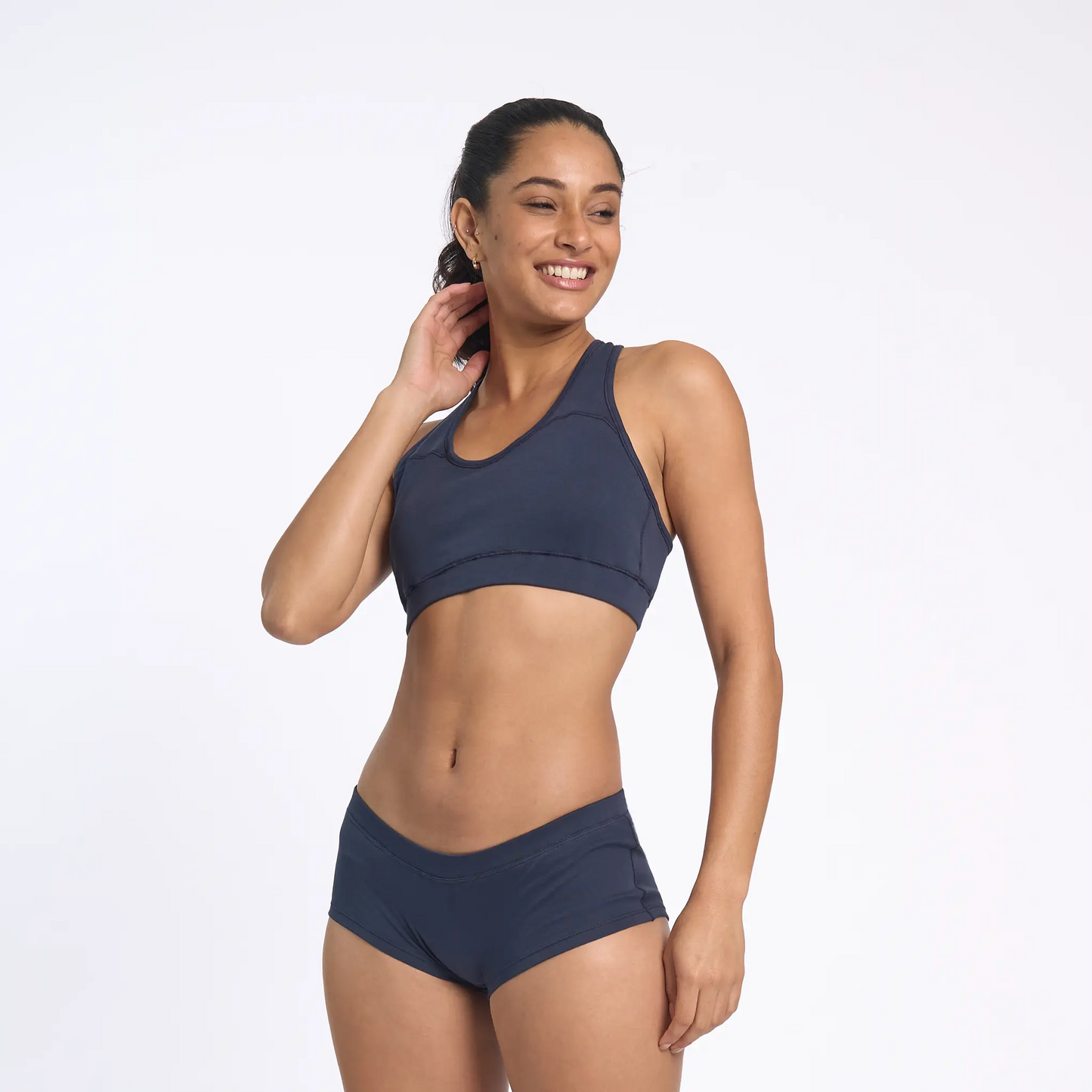 Women's Organic Pima Cotton Bralette color navy blue